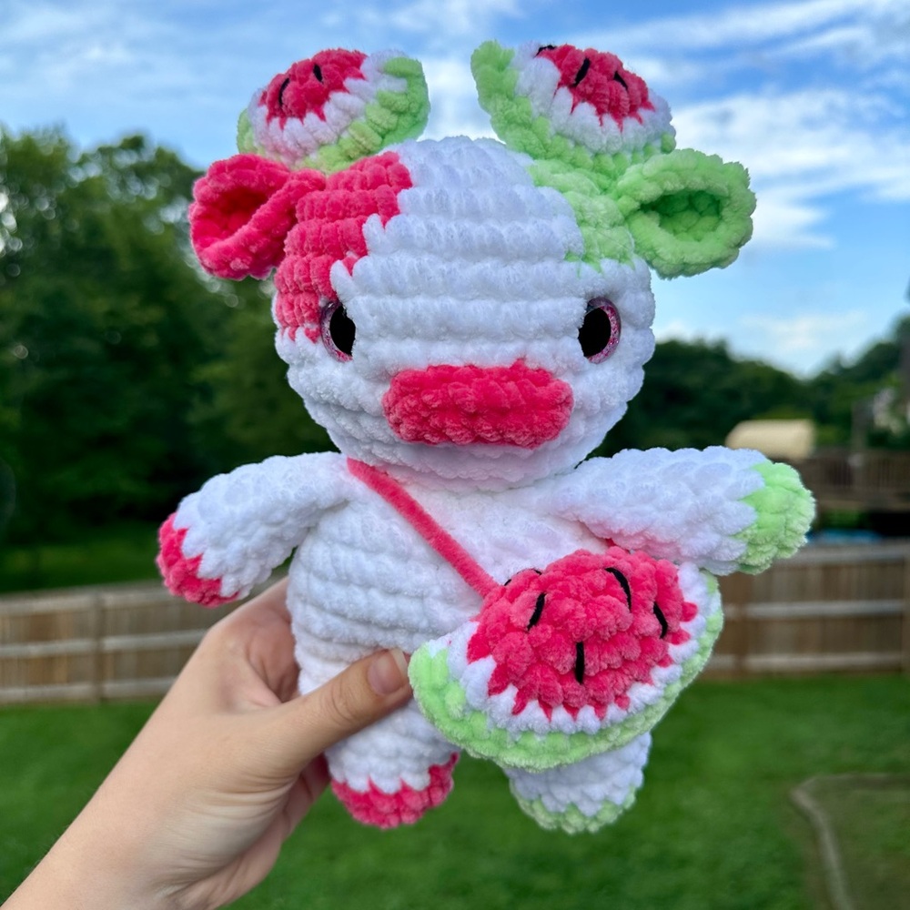 Crocheted Watermelon Cow